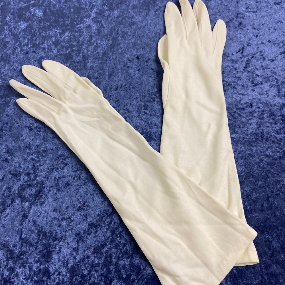 Vintage White Gloves West Germany 100% nylon
